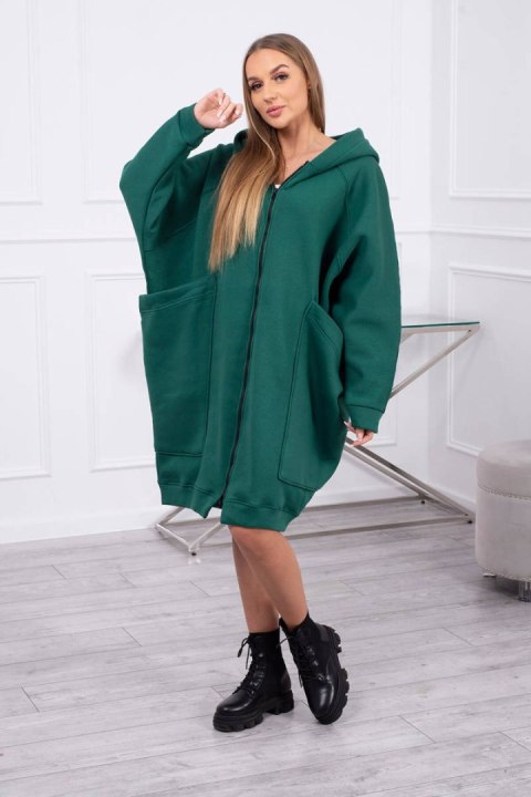 Bluza ocieplana oversize ciemno zielona