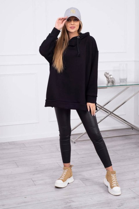 Bluza ocieplana z suwakiem na boku czarna Bluza ocieplana z suwakiem na boku czarna