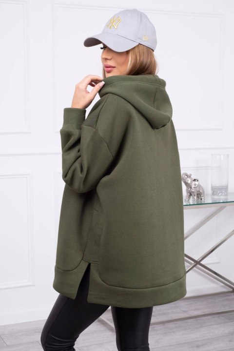 Bluza ocieplana z suwakiem na boku khaki Bluza ocieplana z suwakiem na boku khaki