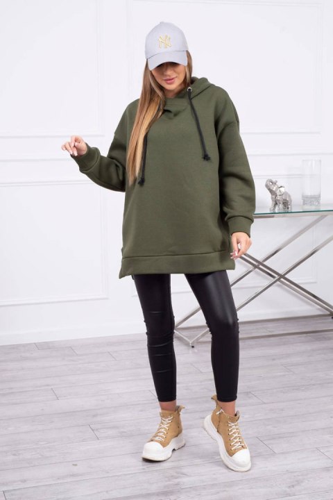 Bluza ocieplana z suwakiem na boku khaki Bluza ocieplana z suwakiem na boku khaki