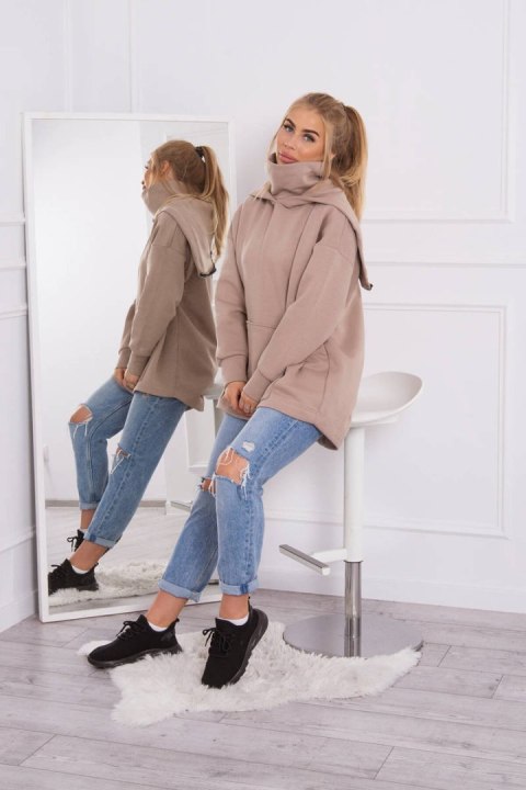 Bluza ocieplana z suwakiem z tyłu ciemno beżowa Bluza ocieplana z suwakiem z tyłu ciemno beżowa