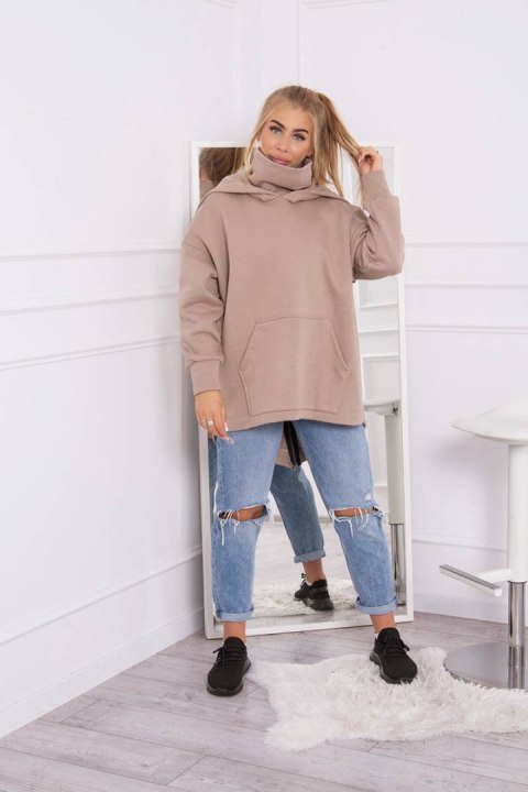 Bluza ocieplana z suwakiem z tyłu ciemno beżowa Bluza ocieplana z suwakiem z tyłu ciemno beżowa