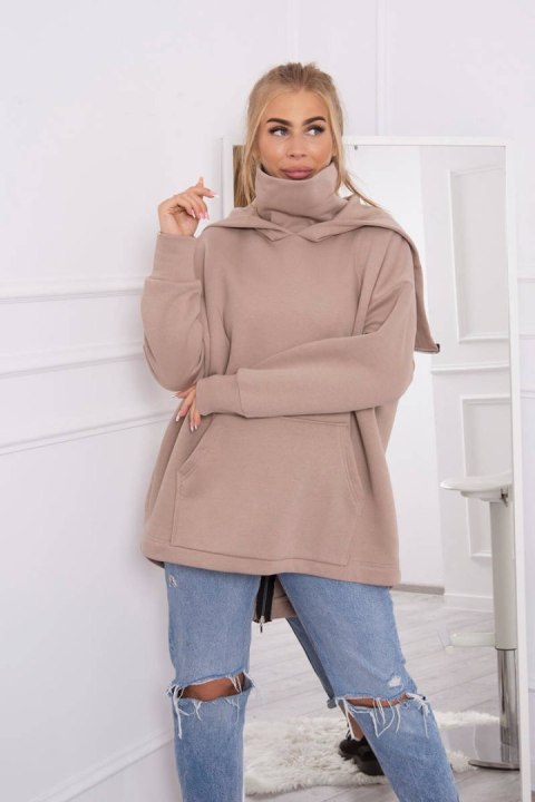 Bluza ocieplana z suwakiem z tyłu ciemno beżowa Bluza ocieplana z suwakiem z tyłu ciemno beżowa