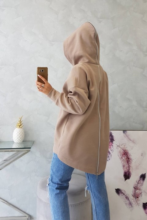 Bluza ocieplana z suwakiem z tyłu ciemno beżowa Bluza ocieplana z suwakiem z tyłu ciemno beżowa