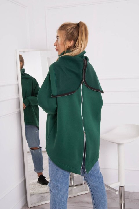 Bluza ocieplana z suwakiem z tyłu ciemno zielona Bluza ocieplana z suwakiem z tyłu ciemno zielona