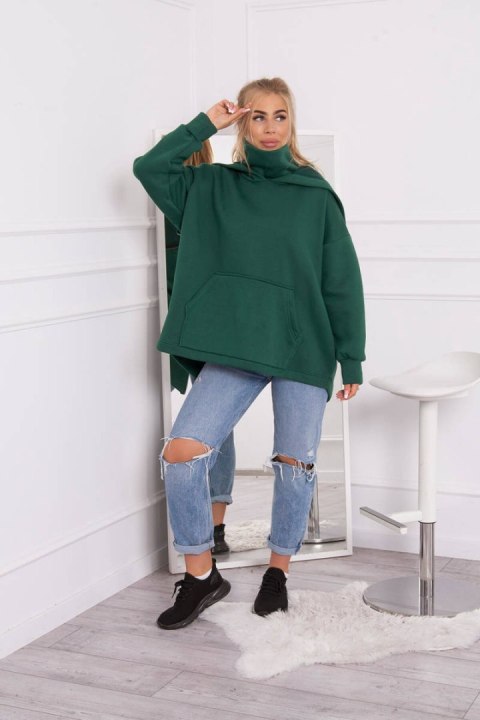 Bluza ocieplana z suwakiem z tyłu ciemno zielona Bluza ocieplana z suwakiem z tyłu ciemno zielona