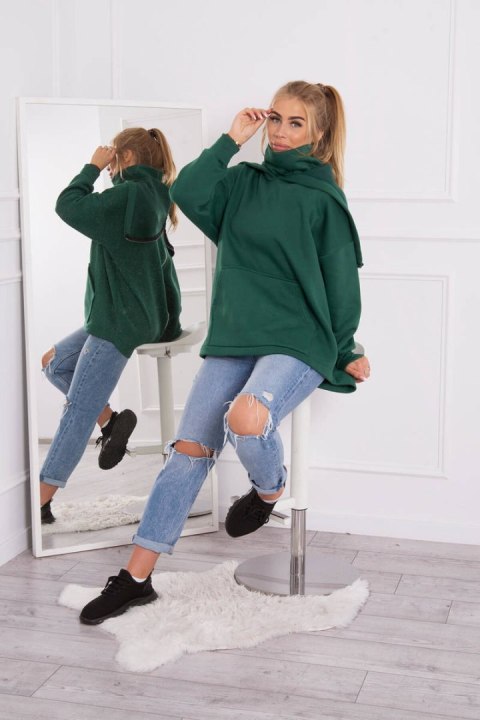 Bluza ocieplana z suwakiem z tyłu ciemno zielona Bluza ocieplana z suwakiem z tyłu ciemno zielona