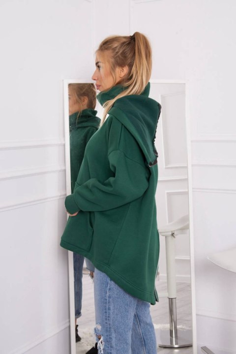 Bluza ocieplana z suwakiem z tyłu ciemno zielona Bluza ocieplana z suwakiem z tyłu ciemno zielona