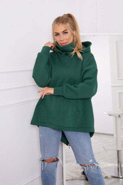 Bluza ocieplana z suwakiem z tyłu ciemno zielona Bluza ocieplana z suwakiem z tyłu ciemno zielona
