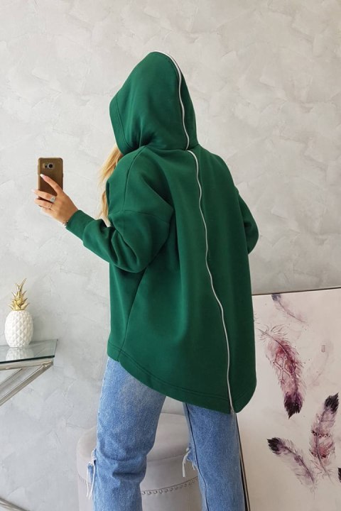 Bluza ocieplana z suwakiem z tyłu ciemno zielona Bluza ocieplana z suwakiem z tyłu ciemno zielona
