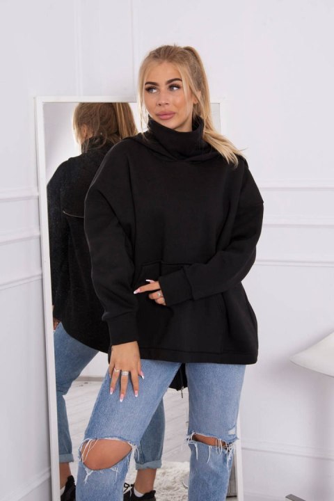 Bluza ocieplana z suwakiem z tyłu czarna Bluza ocieplana z suwakiem z tyłu czarna