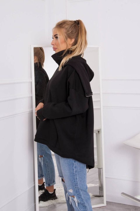 Bluza ocieplana z suwakiem z tyłu czarna Bluza ocieplana z suwakiem z tyłu czarna