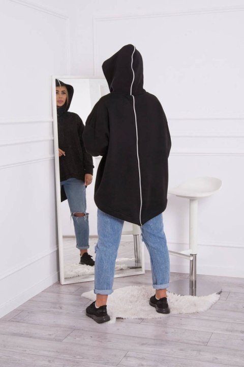 Bluza ocieplana z suwakiem z tyłu czarna Bluza ocieplana z suwakiem z tyłu czarna