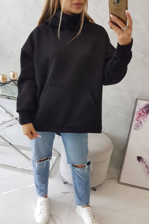 Bluza ocieplana z suwakiem z tyłu czarna Bluza ocieplana z suwakiem z tyłu czarna