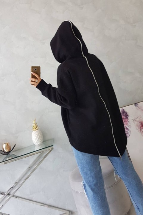 Bluza ocieplana z suwakiem z tyłu czarna Bluza ocieplana z suwakiem z tyłu czarna