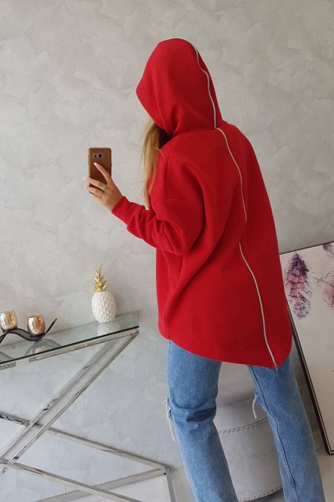 Bluza ocieplana z suwakiem z tyłu czerwona Bluza ocieplana z suwakiem z tyłu czerwona