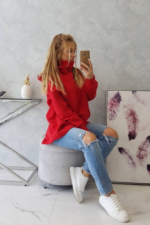 Bluza ocieplana z suwakiem z tyłu czerwona Bluza ocieplana z suwakiem z tyłu czerwona