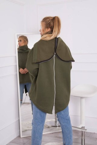Bluza ocieplana z suwakiem z tyłu khaki