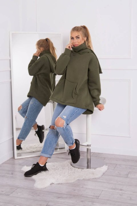Bluza ocieplana z suwakiem z tyłu khaki Bluza ocieplana z suwakiem z tyłu khaki