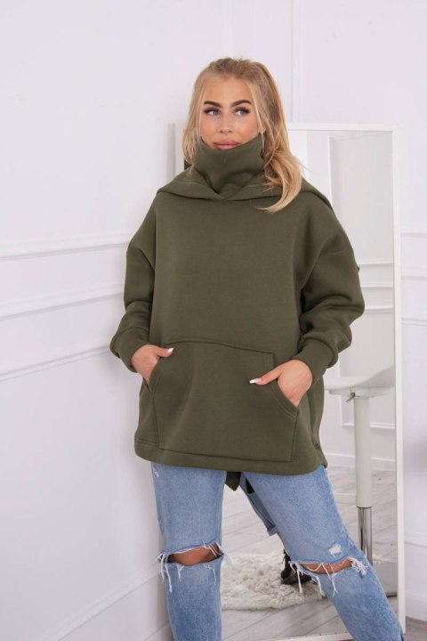 Bluza ocieplana z suwakiem z tyłu khaki Bluza ocieplana z suwakiem z tyłu khaki