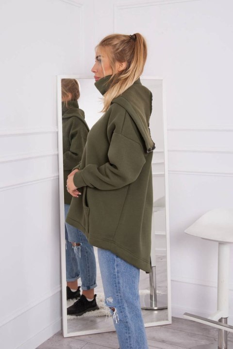 Bluza ocieplana z suwakiem z tyłu khaki Bluza ocieplana z suwakiem z tyłu khaki
