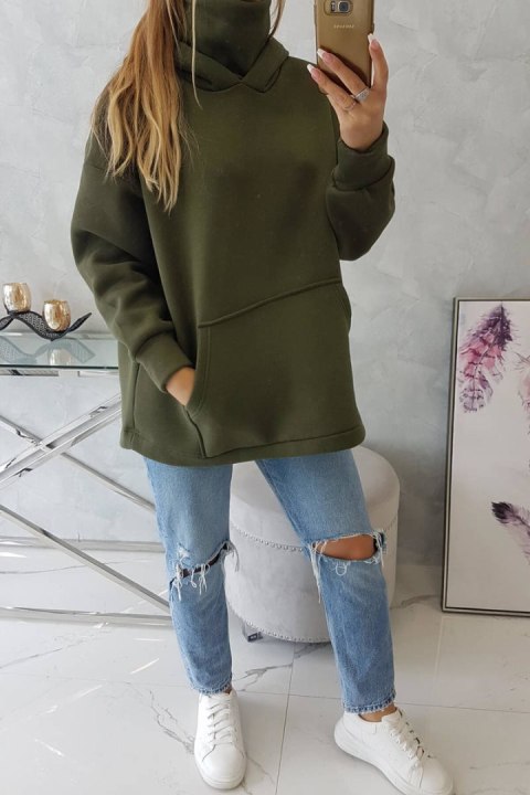 Bluza ocieplana z suwakiem z tyłu khaki Bluza ocieplana z suwakiem z tyłu khaki