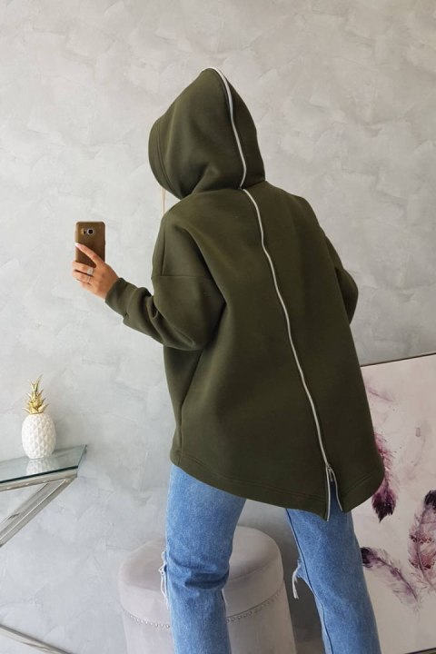 Bluza ocieplana z suwakiem z tyłu khaki Bluza ocieplana z suwakiem z tyłu khaki