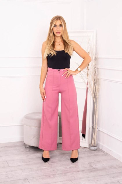 Spodnie z szeroką nogawką różowe eleganckie S/M/L