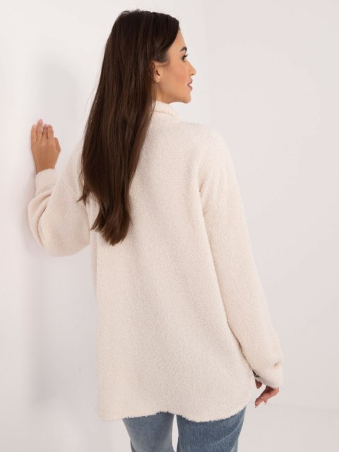 Koszula ecru oversize z kieszeniami na guziki Koszula ecru oversize z kieszeniami na guziki