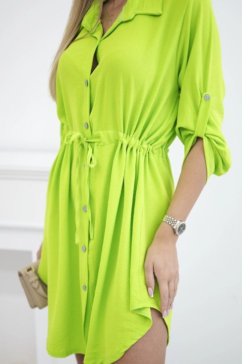 Neonowa zielona sukienka damska na lato