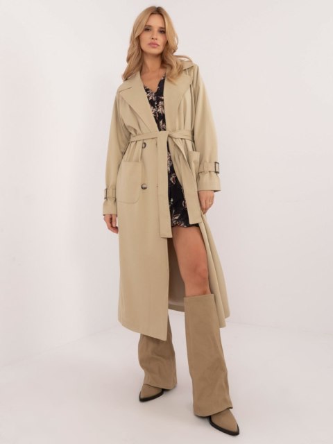 Płaszcz LK-PL-509754.42 beżowy L/XL Płaszcz LK-PL-509754.42 beżowy L/XL