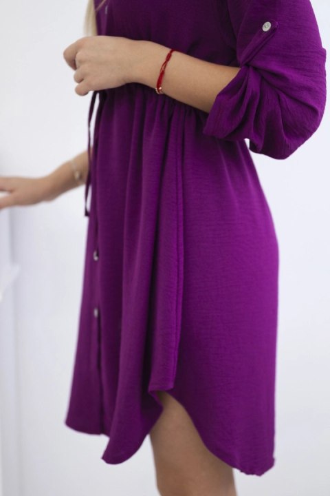 Damska sukienka z guzikami ciemno fioletowa – styl elegancki