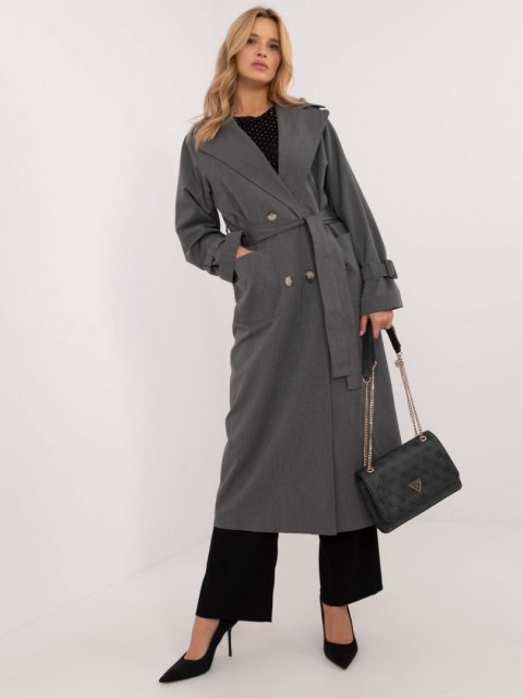 Płaszcz LK-PL-509754.42 ciemny szary S/M Płaszcz LK-PL-509754.42 ciemny szary S/M
