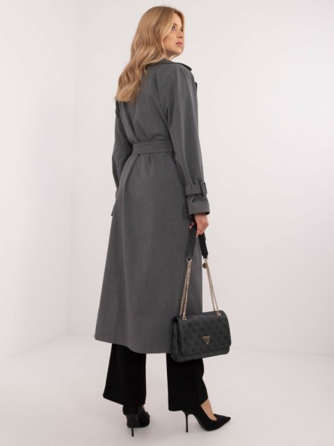 Płaszcz LK-PL-509754.42 ciemny szary S/M Płaszcz LK-PL-509754.42 ciemny szary S/M