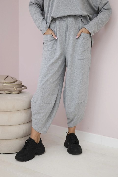 Komplet bawełniany bluza i spodnie szary, oversize Komplet bawełniany bluza i spodnie szary, oversize