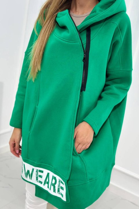 Bluza ocieplana z suwakiem zielona