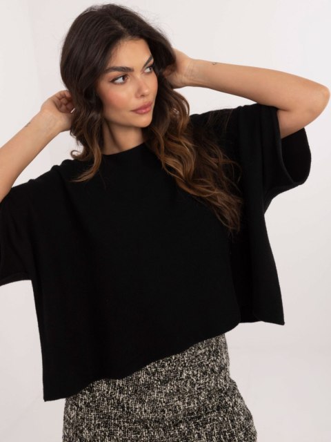 Sweter oversize czarny, rękaw 3/4 idealny do pracy Sweter oversize czarny, rękaw 3/4 idealny do pracy