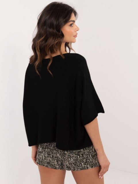 Sweter oversize czarny, rękaw 3/4 idealny do pracy Sweter oversize czarny, rękaw 3/4 idealny do pracy