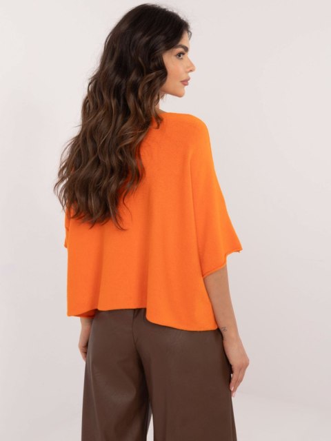 Sweter oversize pomarańczowy, rękaw 3/4 idealny do pracy Sweter oversize pomarańczowy, rękaw 3/4 idealny do pracy