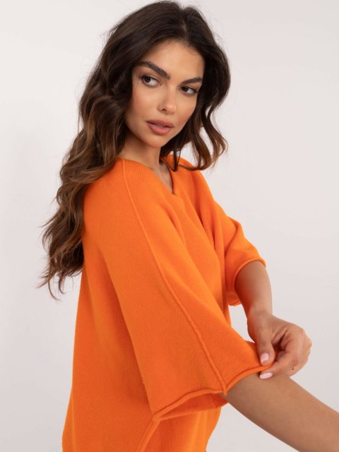 Sweter oversize pomarańczowy, rękaw 3/4 idealny do pracy Sweter oversize pomarańczowy, rękaw 3/4 idealny do pracy