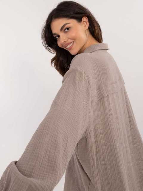 Koszula D70032M11066D1 ciemny bezowy L/XL