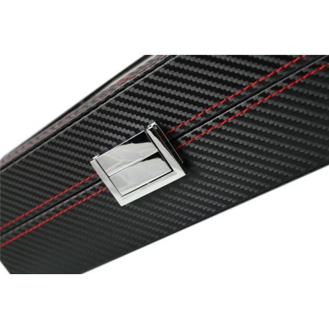 Szkatułka pudełko na zegarki na 10szt Karbon czarny, przeszycia 28 x 22 x 8cm PD136 Szkatułka pudełko na zegarki na 10szt Karbon czarny, przeszycia 28 x 22 x 8cm PD136