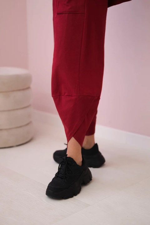 Komplet bawełniany bluza i spodnie bordowy, oversize Komplet bawełniany bluza i spodnie bordowy, oversize