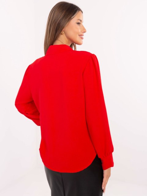 Koszula klasyczna, elegancka czerwona z ozdobnymi guzikami Koszula klasyczna, elegancka czerwona z ozdobnymi guzikami
