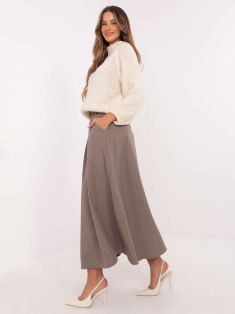 Spódnica elegancka maxi beżowa, rozkloszowana z paskiem Spódnica elegancka maxi beżowa, rozkloszowana z paskiem