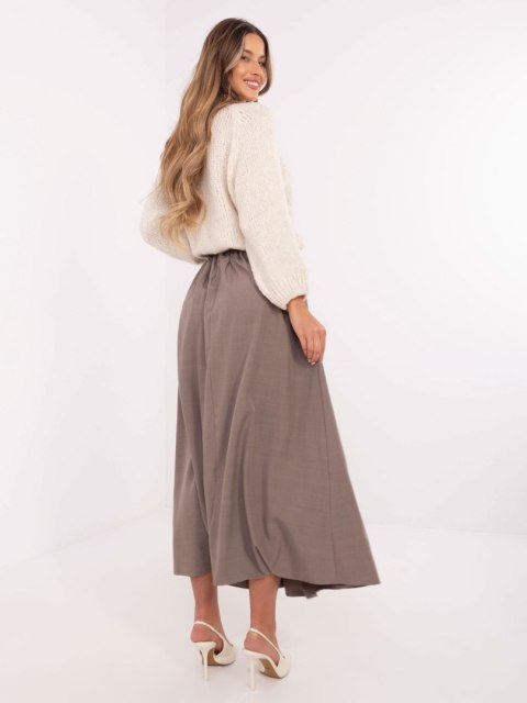 Spódnica elegancka maxi beżowa, rozkloszowana z paskiem Spódnica elegancka maxi beżowa, rozkloszowana z paskiem