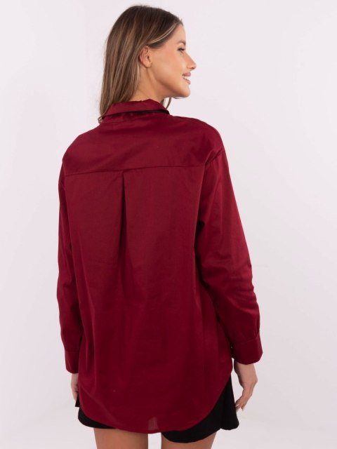 Koszula bordowa biznesowa z apaszką, klasyczna, elegancka Koszula bordowa biznesowa z apaszką, klasyczna, elegancka