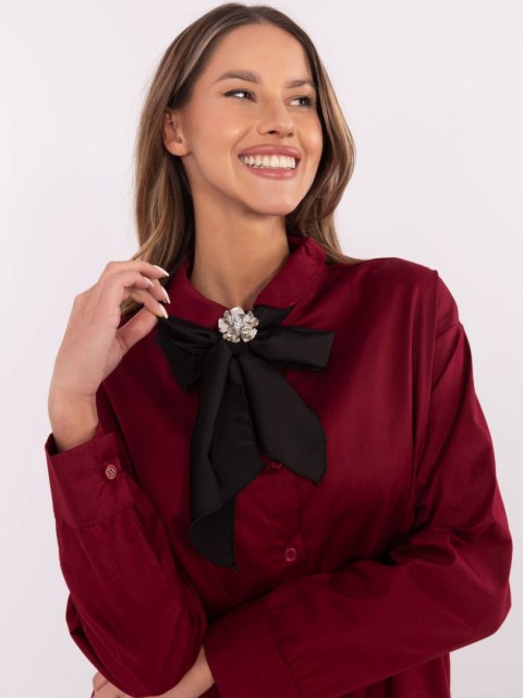 Koszula bordowa biznesowa z apaszką, klasyczna, elegancka Koszula bordowa biznesowa z apaszką, klasyczna, elegancka