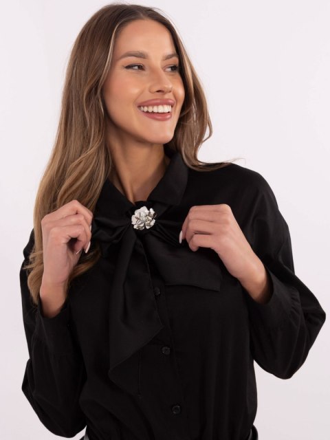 Koszula czarna biznesowa z apaszką, klasyczna, elegancka Koszula czarna biznesowa z apaszką, klasyczna, elegancka