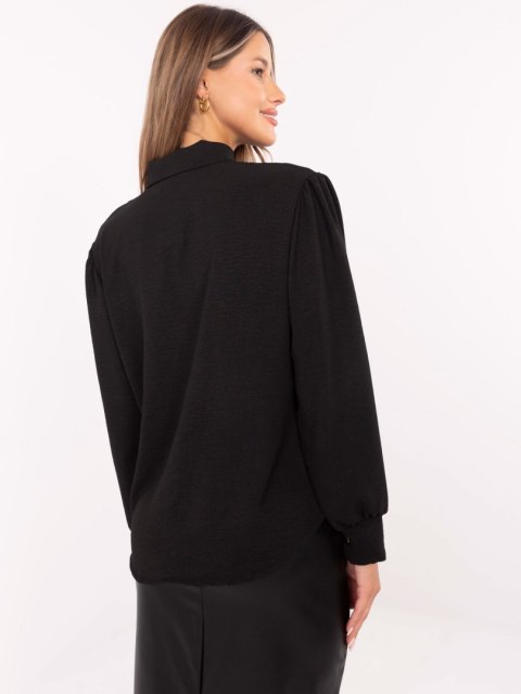 Koszula klasyczna, elegancka czarna z ozdobnymi guzikami Koszula klasyczna, elegancka czarna z ozdobnymi guzikami